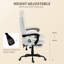 Fauteuil de bureau à massage à 7 points avec roues pivotantes et massage, blanc-643015895