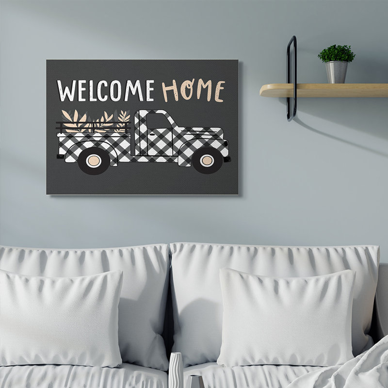 "Welcome Home" par Arrolynn Weiderhold-impression d’art graphique, Toile tendue, H 30 po x l 40 po x 1,5 po