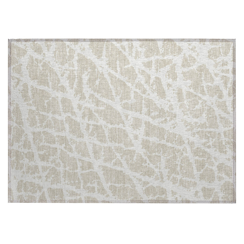 Tapis extérieur lavable antidérapant beige et ivoire 2 pi x 3 pi
