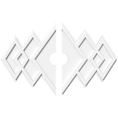 Médaillon de plafond contemporain en PVC de qualité architecturale Zoe l 32 po x H 21 3/8 po x P 2 po x P 10 po x P 1 po
