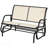 Outsunny 2-Person Outdoor Glider Bench, Patio Double Swing Rocking Chair Loveseat W/Powder Coated Steel Frame For Backyard Garden Porch, Beige-131662358