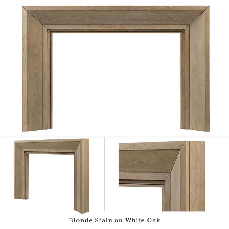 Modern Ember Everly Wood Fireplace Mantel Surround Kit in White | 56" x 42" Opening | 54", 72", Blonde