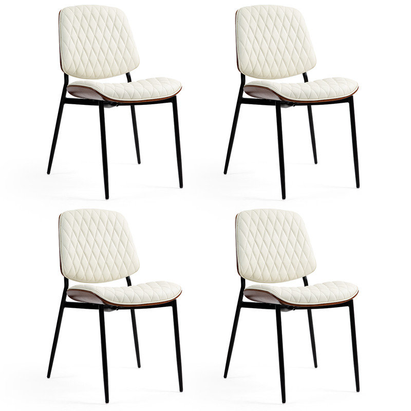 Monna 18.9'' H Faux Leather Upholstered Side Chair, Beige, 4