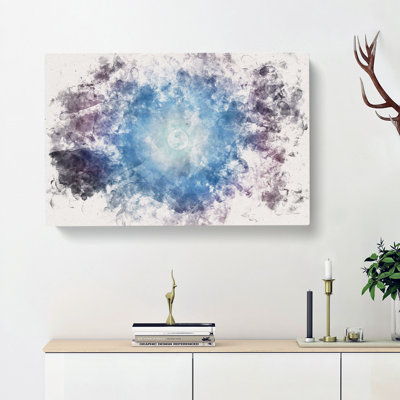 Moon in the Sky Watercolour - Wrapped Canvas