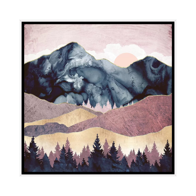 Mauve Vista - impression d'art graphique, Toile blanche encadrée, Aucun mat, H 18 po x l 18 po x 1,5 po