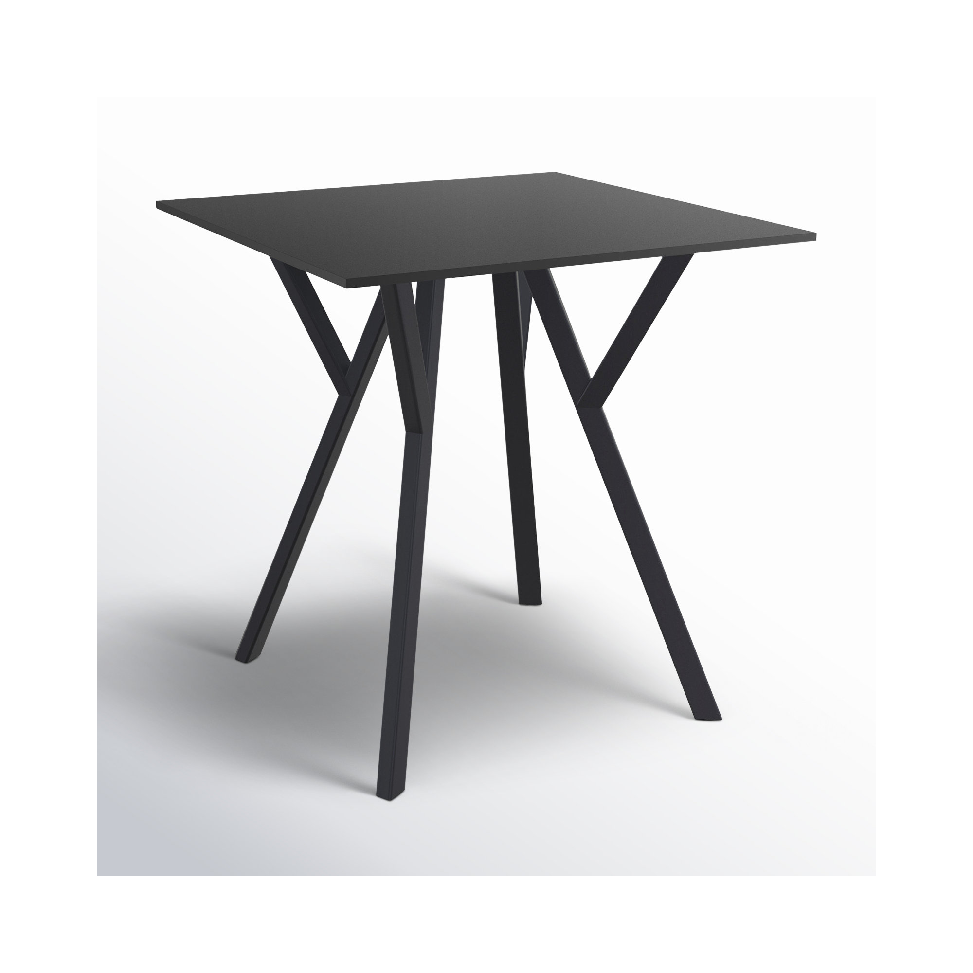 Lexington 27.5'' Synthetic Laminate Outdoor Dining Table, Black