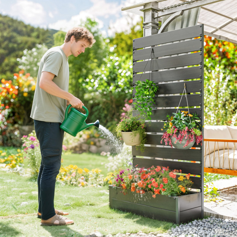 Jardin vertical en bois Padegs, Noir, 70.9" H x 35.6" W x 15" D