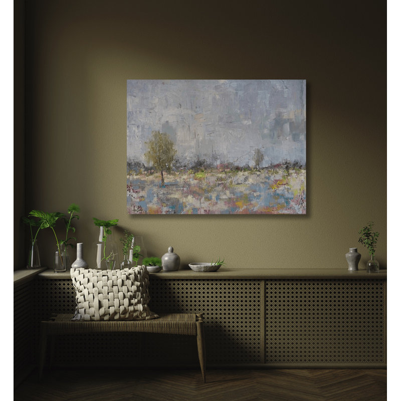 «Burst of Spring» par John Beard - reproduction d'artiste sur toile, Toile avec cadre brun, H 25,5 po x l 31,5 po x P 1,75 po