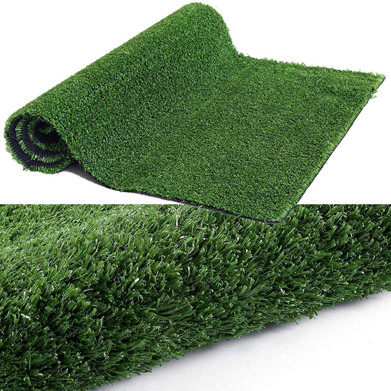 10 ft. x 6.6 ft. Artificial Grass Turf Rug with Drainage Holes for Patios and Pets