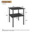 Ensemble de 2 tables d'appoint modernes en verre avec tablette de rangement en MDF et pieds en métal pour le salon