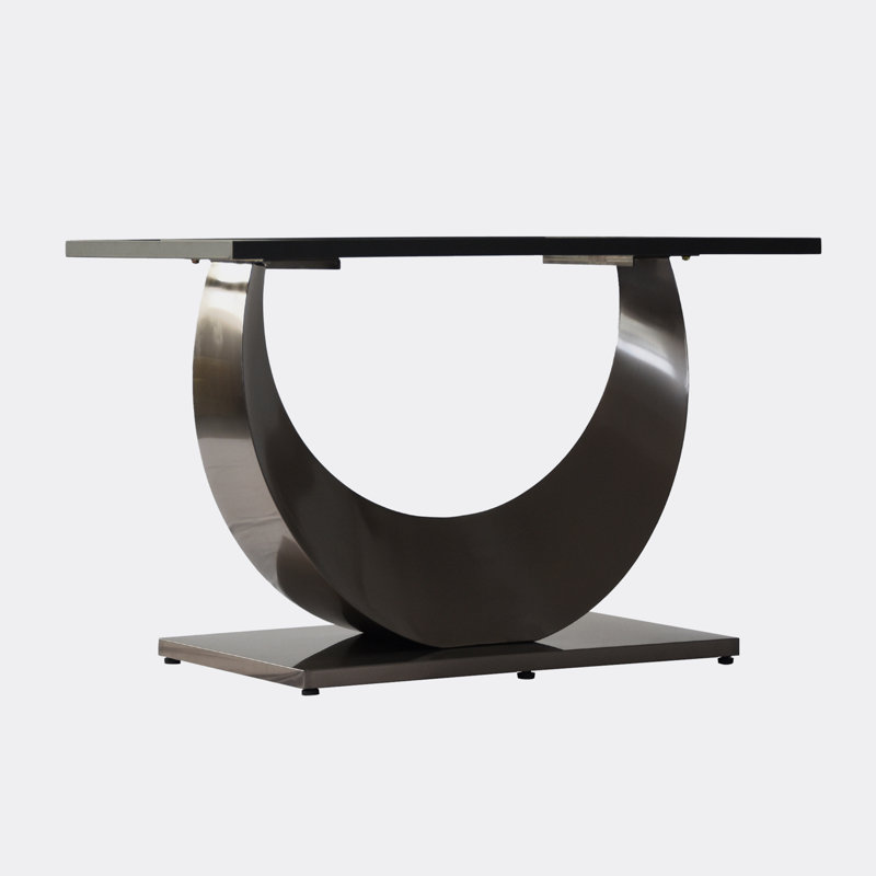 Table de salle à manger Sintered Stone, H 29,53 po x L 63 po x l 31,5 po, Ivoire ivoire, Noir