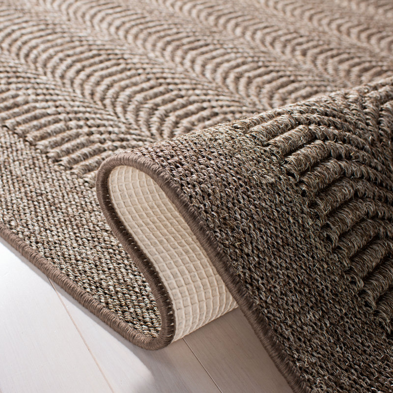 Tapis de couleur unie en sisal et en jute à tissage jacquard Fiske, Rectangulaire 3 pi x 5 pi