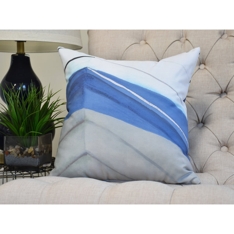 Housse et insert de coussin carré Nantucket, Bleu, 16 po x 1 po
