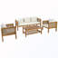Ensemble de conversation de patio 4 pièces avec canapé, coussins et table basse-133491158