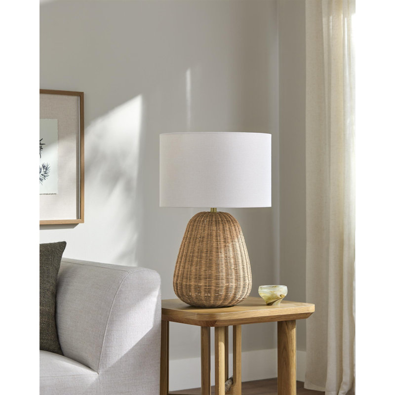 Lampe de table Ollie, Brun, Blanc