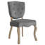 Chaise d'appoint capitonnée en velours gris-955069013