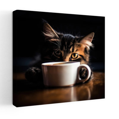 «Curious Cat Coffee Break», art mural contemporain