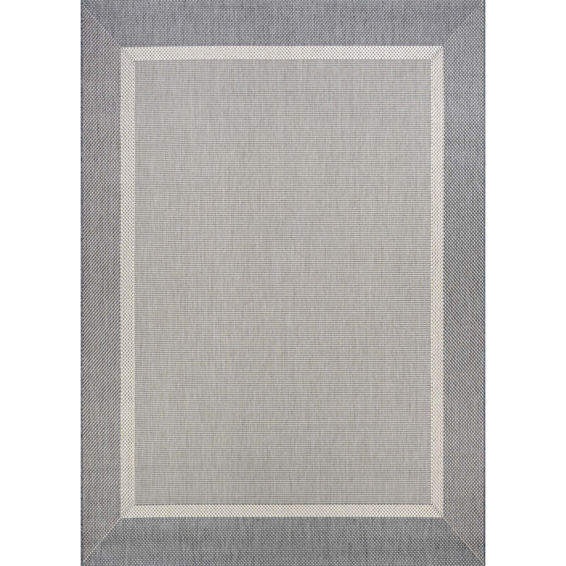 Fierce Banda Beige-Gray Indoor/Outdoor Round Rug, Rectangle 7'6" x 10'9"