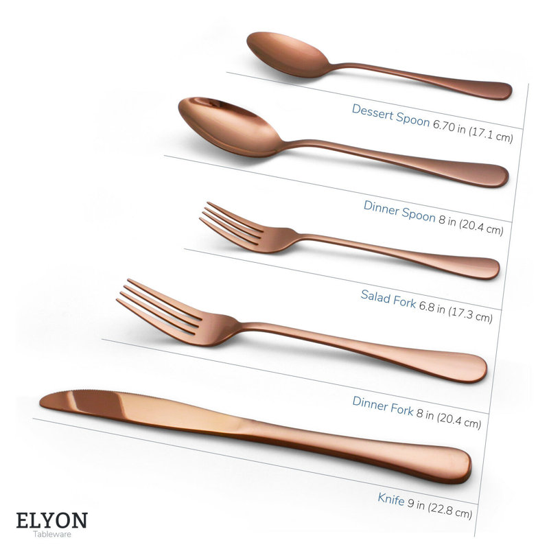 Rose Gold Stainless Steel 20-Piece Flatware Set for 4