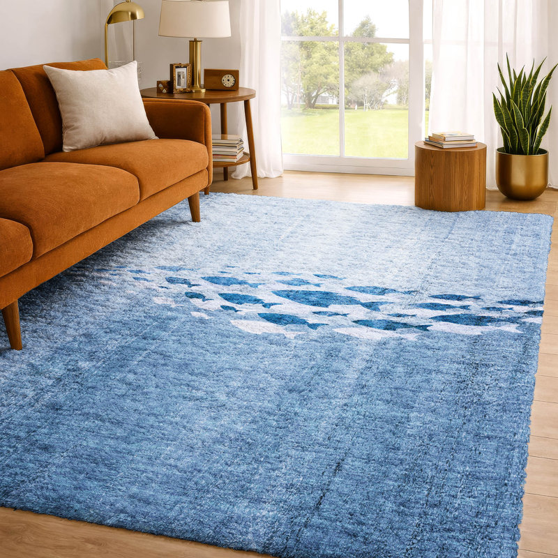 Tapis nautique de qualité supérieure lavable à la machine Dream Shag ADS627, Blue, 8' x 10'