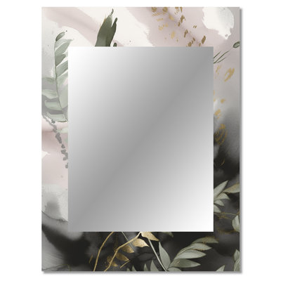 Green Fern Whispers I - Ferns Decorative Wall Mirror, Green Mirror, Printed Metal Art