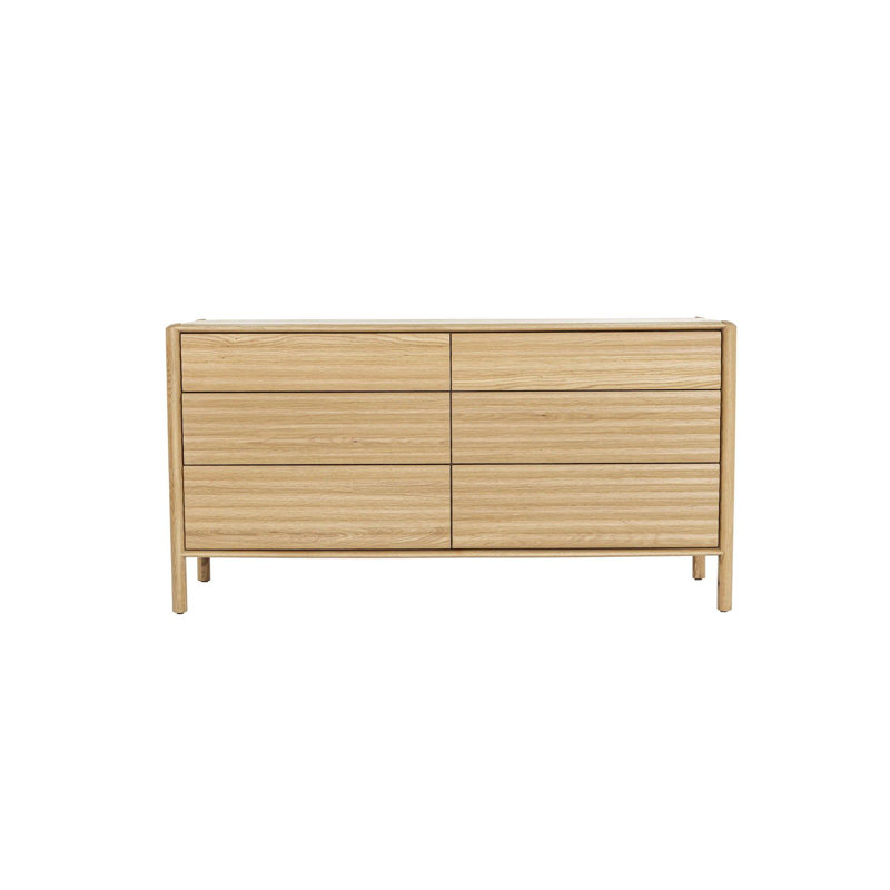 Commode 6 tiroirs Lylis, chêne clair