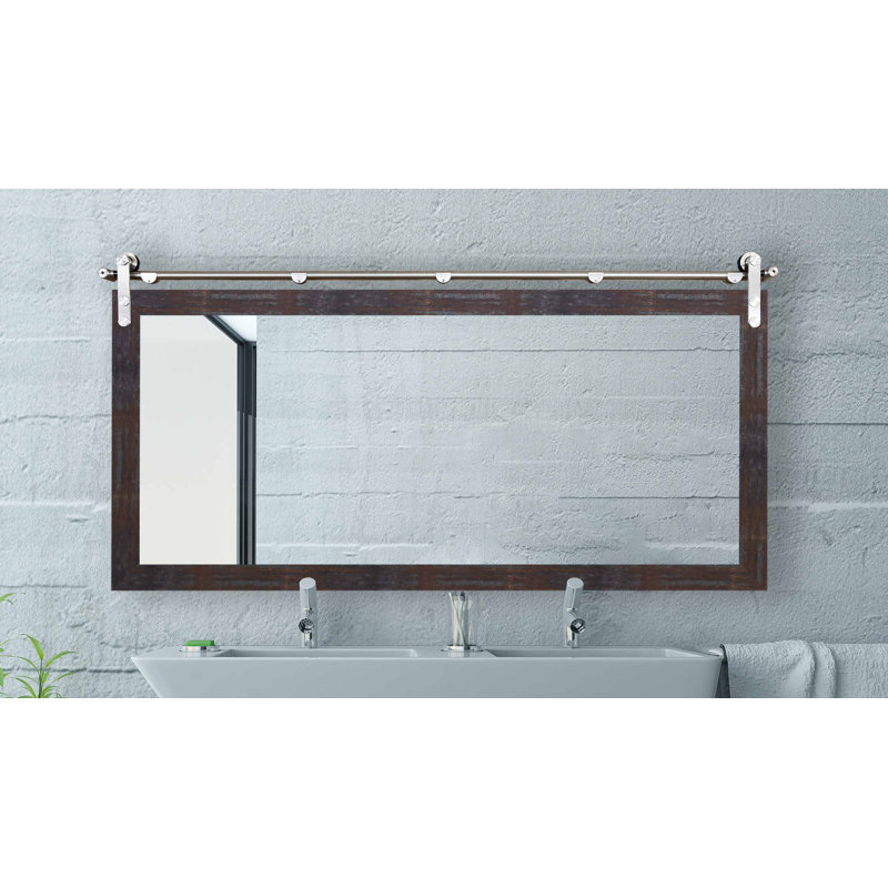 Miroir de salle de bain, 30,5 po x 45,5 po, Laiton acier industriel