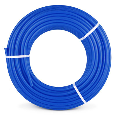 Tuyau PEX 3/4" 300 pi sans barrière, serpentin de tuyau PEX bleu pour plomberie d'eau chaude et froide, système de chauffage par le sol radiant à boucle ouverte
