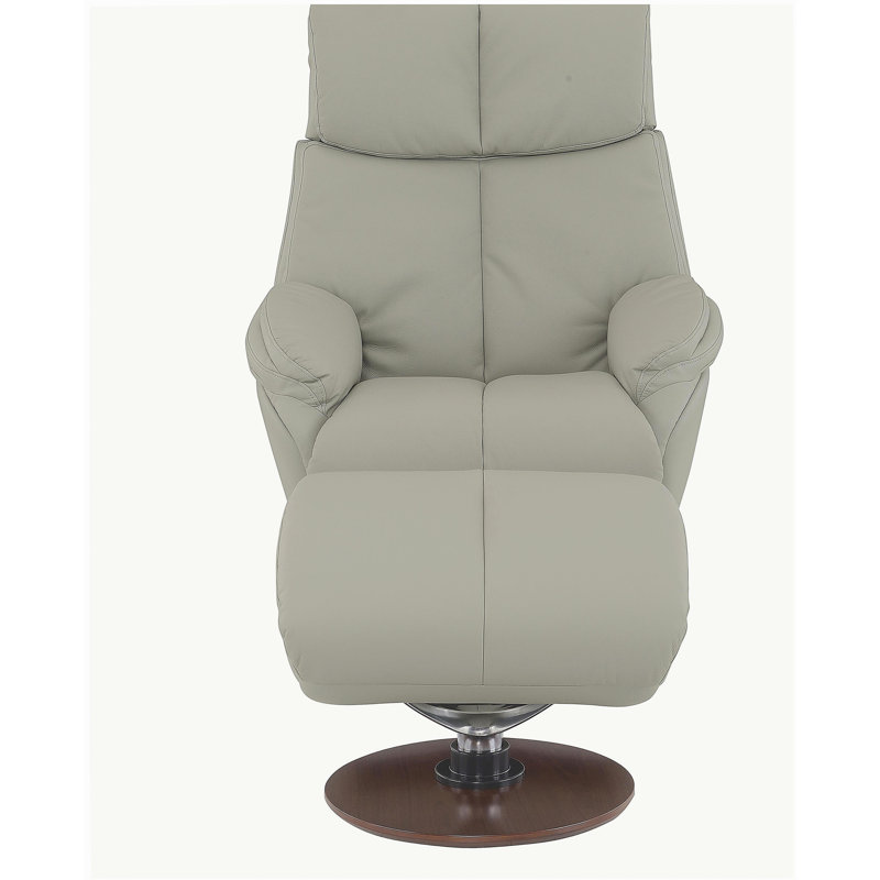 Fauteuil d'appoint en cuir fleur Kandoro
