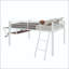 Lit mezzanine double en métal avec bureau intégré et bande lumineuse à DEL-133631692