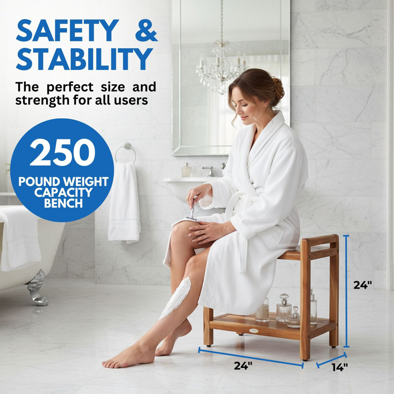 Banc de douche en teck Eleganto