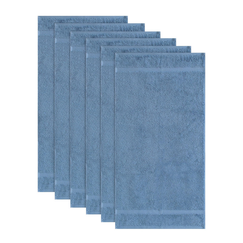Antalya 4 Piece Turkish Cotton Hand Towel Set, Blue