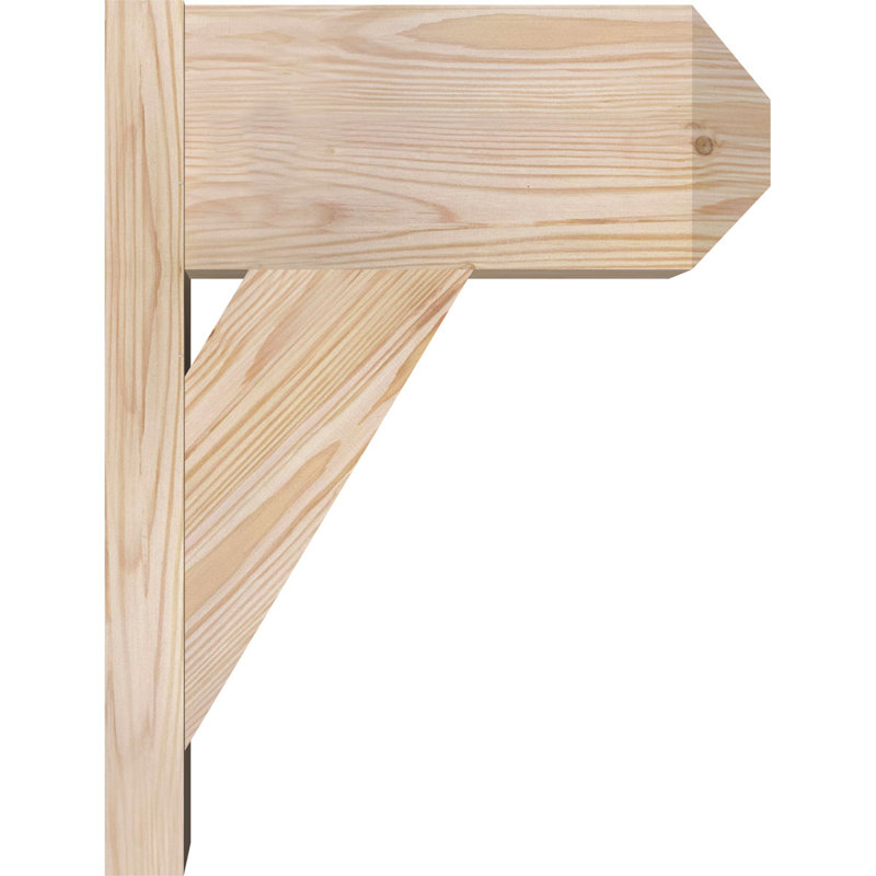 Traditional Craftsman Rustic Wood Outlooker, 7 1/2" W Douglas Fir (Smooth), 14" D x 18" H