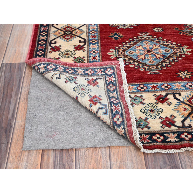 Tapis oriental rouge en laine noué à la main 6 pi 0 po x 8 pi 8 po - MOA10286560