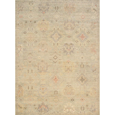Oushak L. Green Wool Area Rug