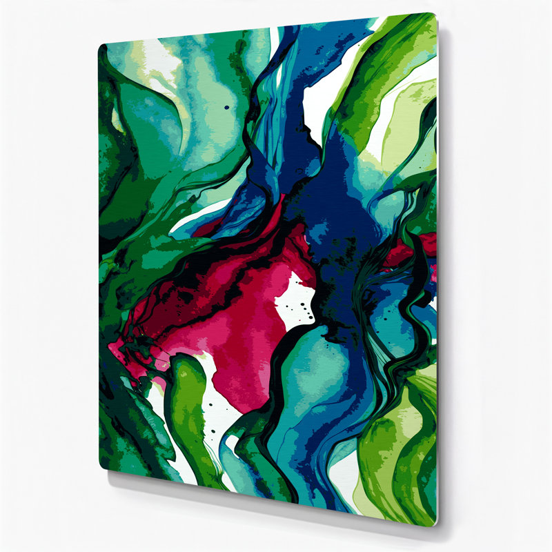 Aquarelle abstraite, art mural en métal brun 54, H 18 po x l 12 po