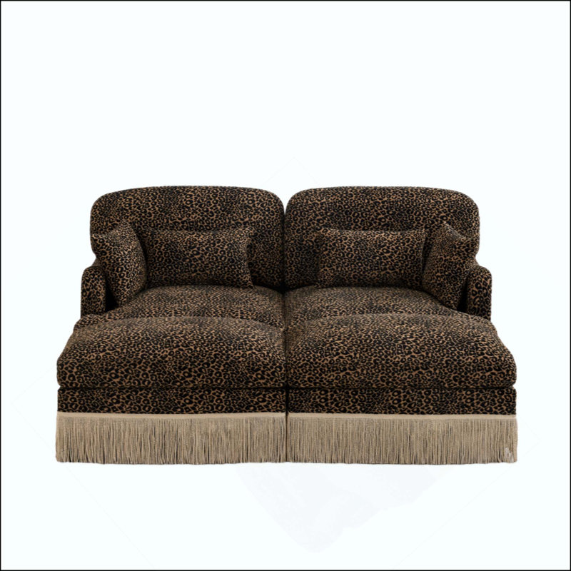 Canapé Comfy Chenille Leopard, Brun