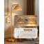 Lampe sur pied 63 po dorée pour le salon, lampe sur pied moderne avec abat-jour en raphia, interrupteur rotatif à intensité variable pour le bureau de la chambre à coucher, décoration boho
