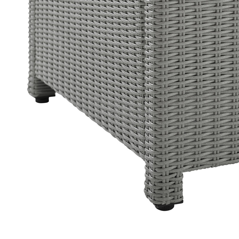 Table basse en osier Leandra, Gris