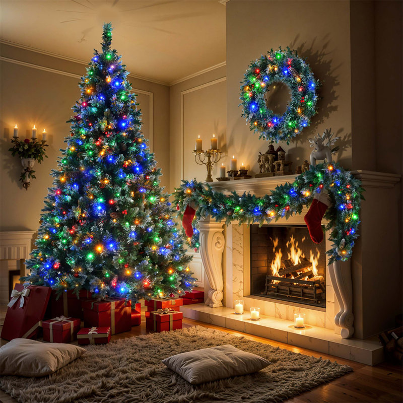 Arbre de Noël artificiel régulier (double) avec aiguilles vertes