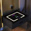 Table de chevet à 1 tiroir avec chargement sans fil, lumières DEL, lecteur Bluetooth et capteur Cyani-718389899
