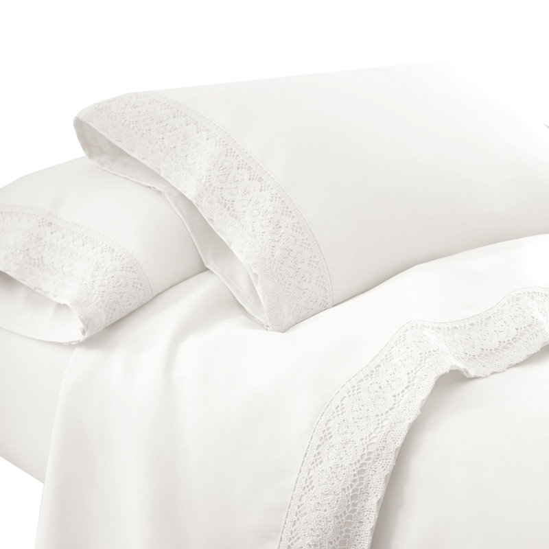 Udine Microfiber Machine Tufted Sheet Set, White
