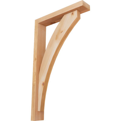 3 1/2"W x 18"D x 30"H Thorton Block Smooth Bracket w/ Offset Brace, Western Red Cedar