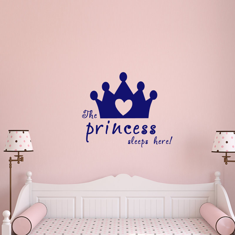 Adhésif décoratif La princesse dort ici, Bleu marine