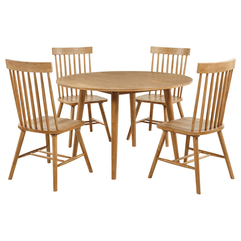Ensemble de table de salle à manger 5 pièces Andrews, Brun