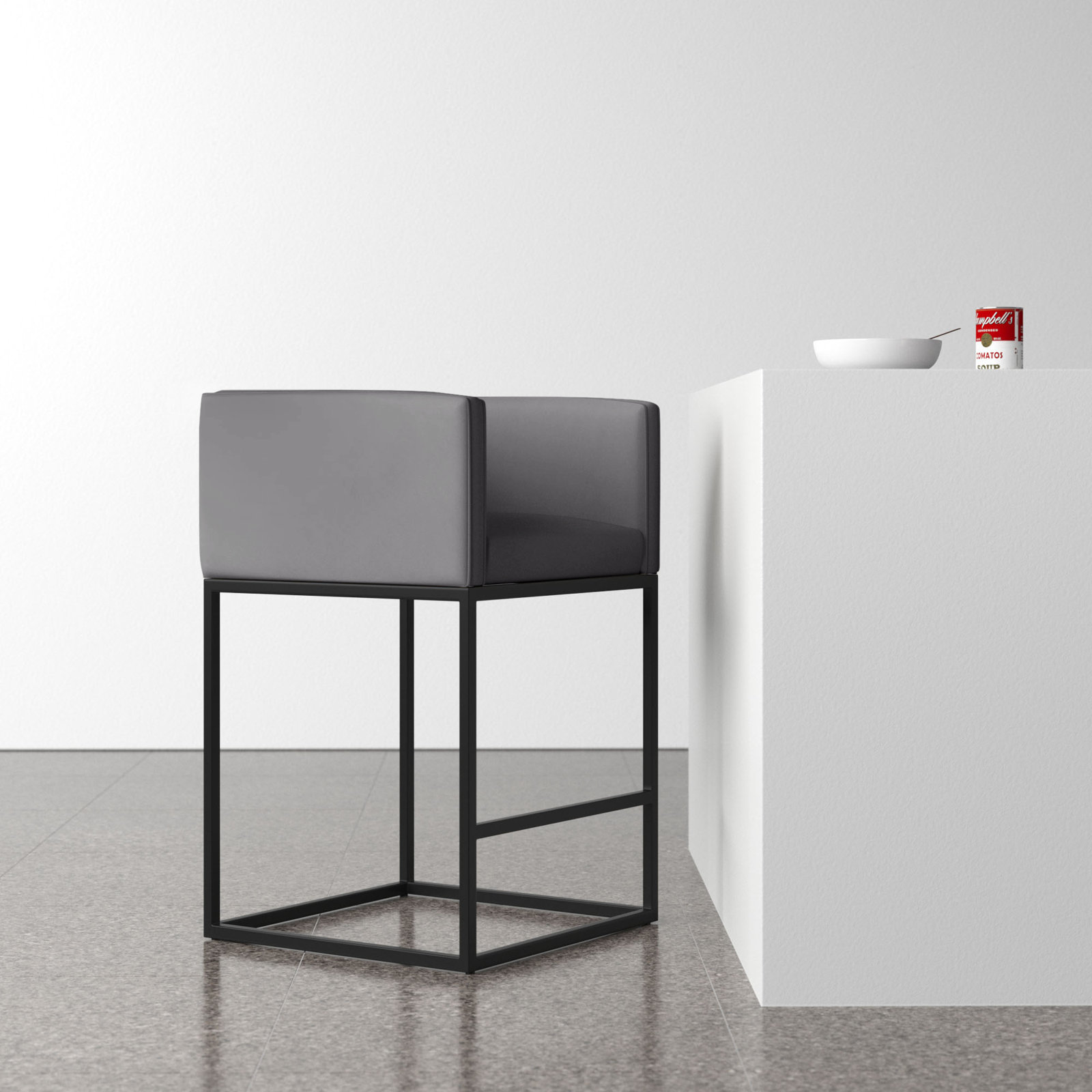 Bar and Counter Stool, Gray, Counter Stool (25" Seat Height)