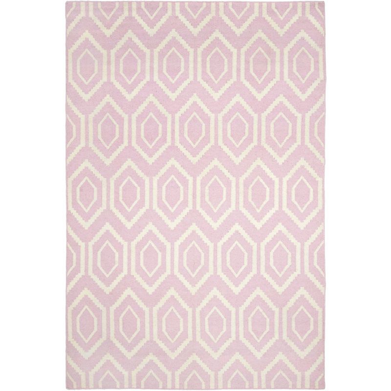 Normal Geometric Wool Hand Woven Area Rug, Rectangle 122 x 183 cm
