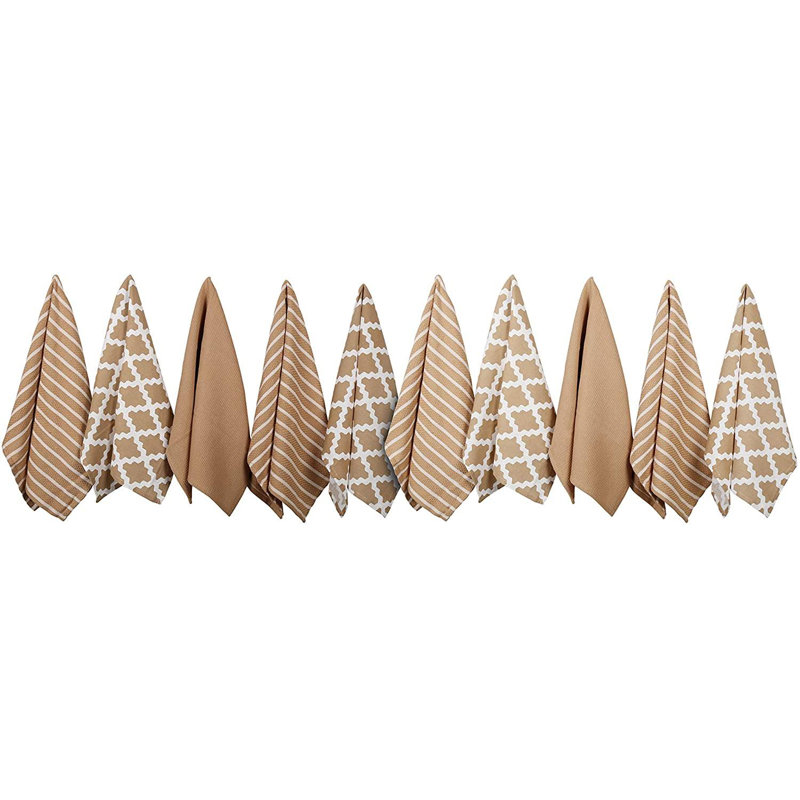 Stripe Jacquard Tea Towel Kitchen Towel, Beige