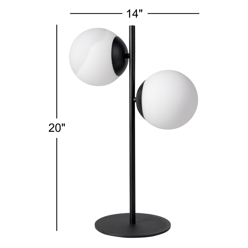 Dianna Metal Table Lamp, Black, 20" H x 14" W x 14" D