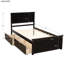 Lit plateforme simple avec 2 tiroirs coulissants en bois massif et pour une chambre à coucher relaxante-1159481771
